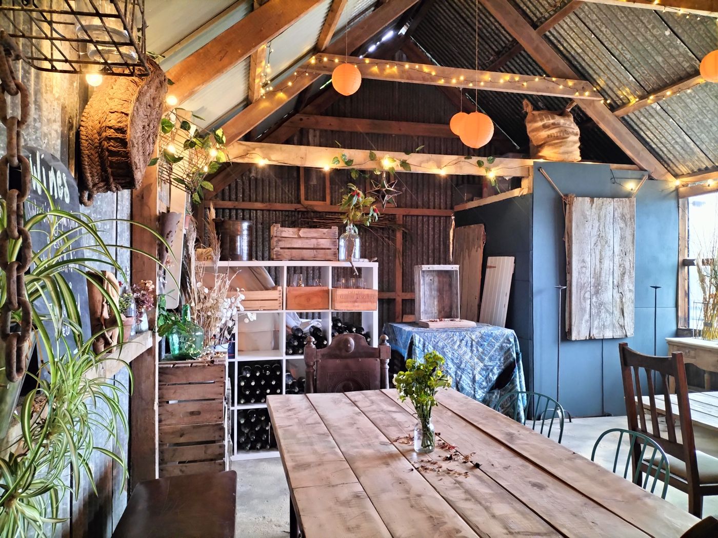 The timber barn where tastings and tapas are served